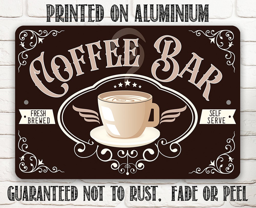 Coffee Bar Fresh Brewed - Metal Sign