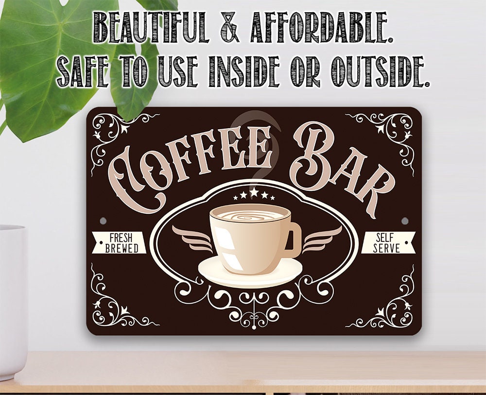 Coffee Bar Fresh Brewed - Metal Sign