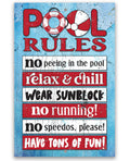Pool Rules - Metal Sign