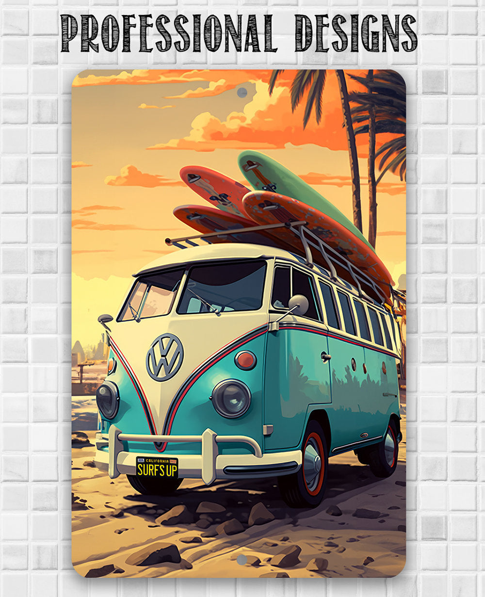 Surf's Up Van - Metal Sign