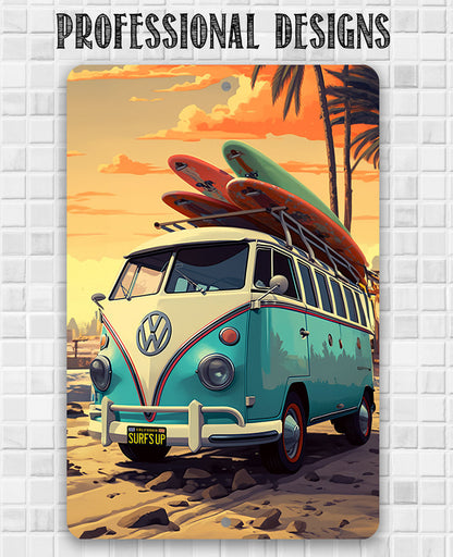 Surf's Up Van - Metal Sign