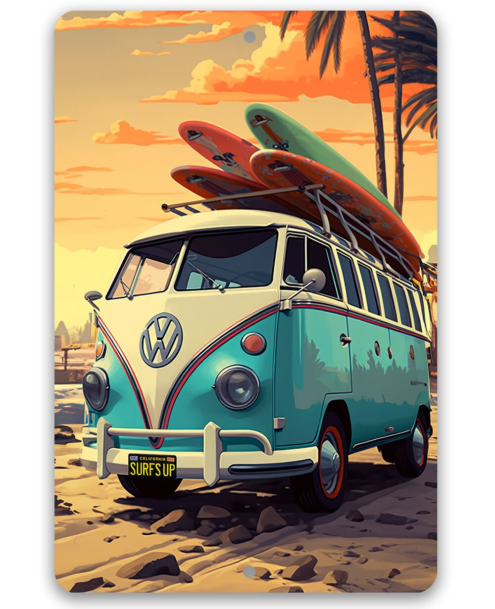 Surf's Up Van - Metal Sign