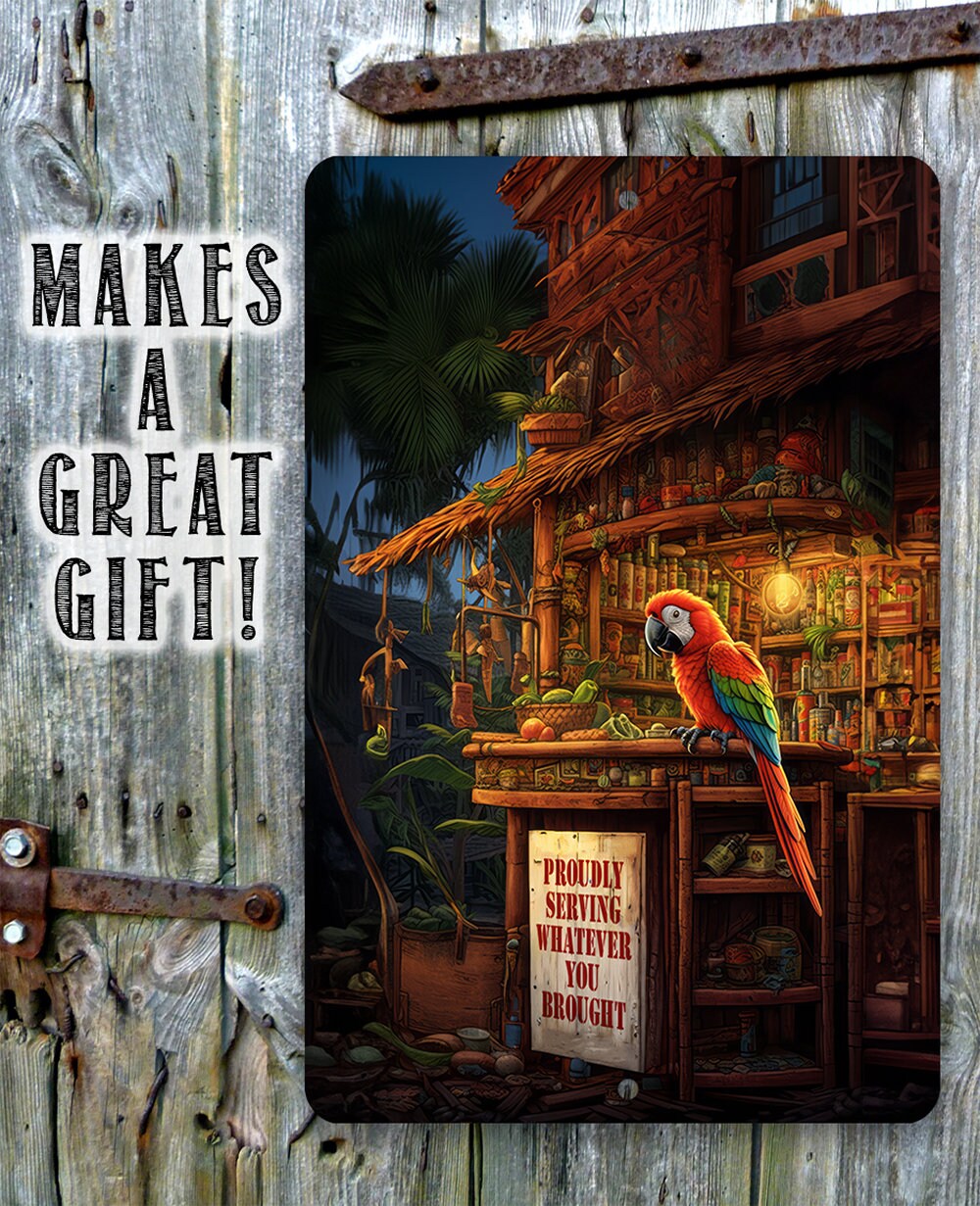 Tiki Parrot Bars - Metal Sign