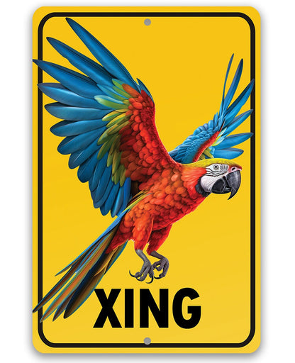 Parrot Crossing - Metal Sign