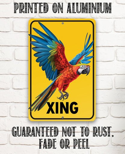 Parrot Crossing - Metal Sign