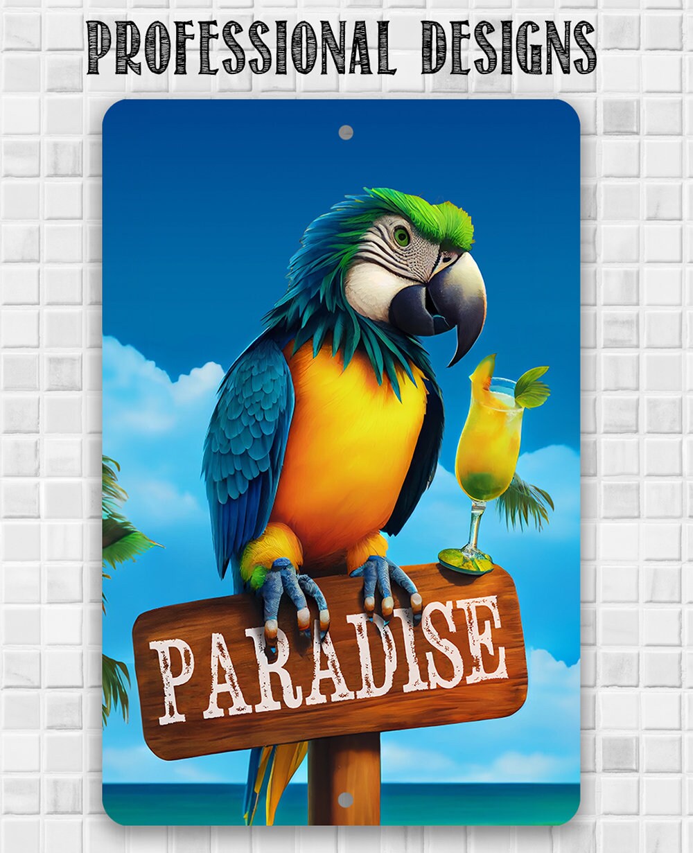 Paradise Parrot - Metal Sign