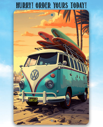 Surf's Up Van - Metal Sign