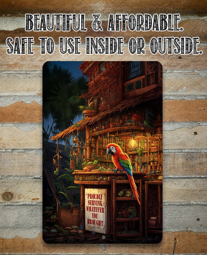 Tiki Parrot Bars - Metal Sign