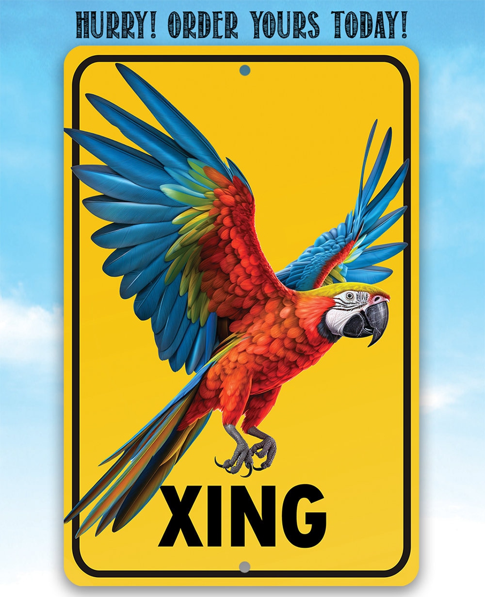 Parrot Crossing - Metal Sign