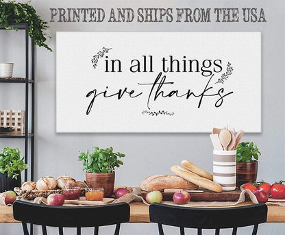 In All Things Give Thanks - Canvas