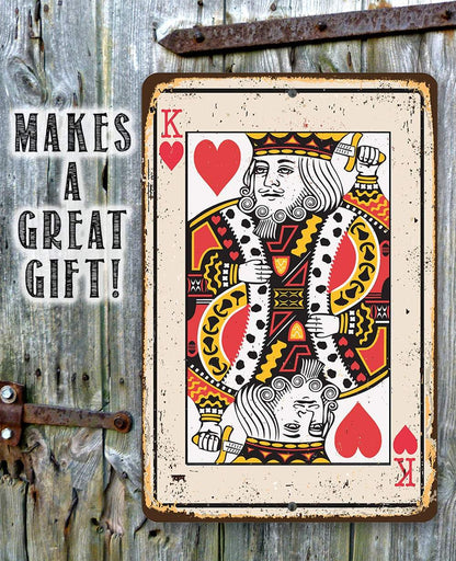 King of Hearts Card - Metal Sign