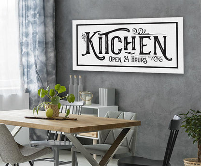 Kitchen Open 24 hrs - Canvas