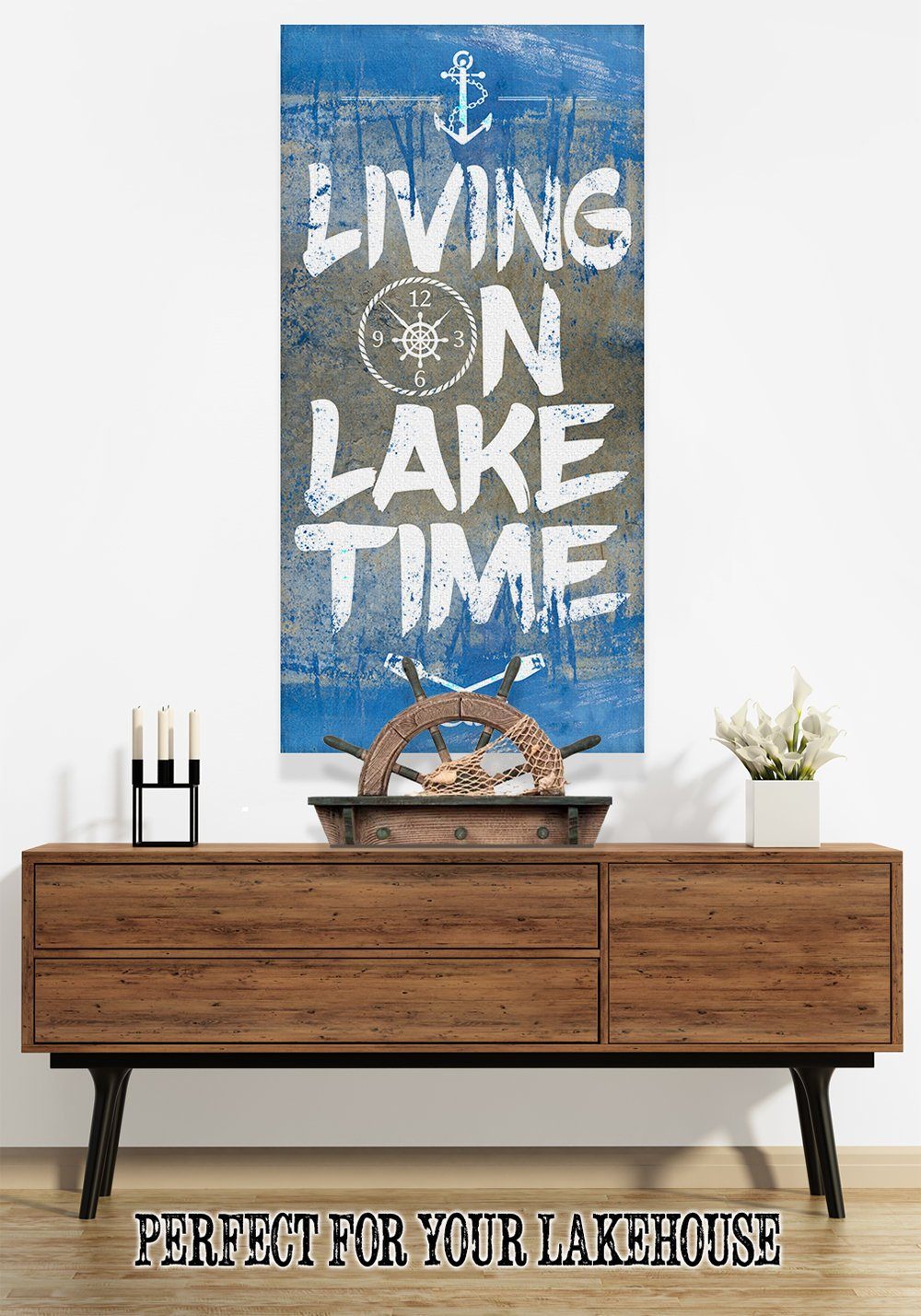 Living On Lake Time - Canvas