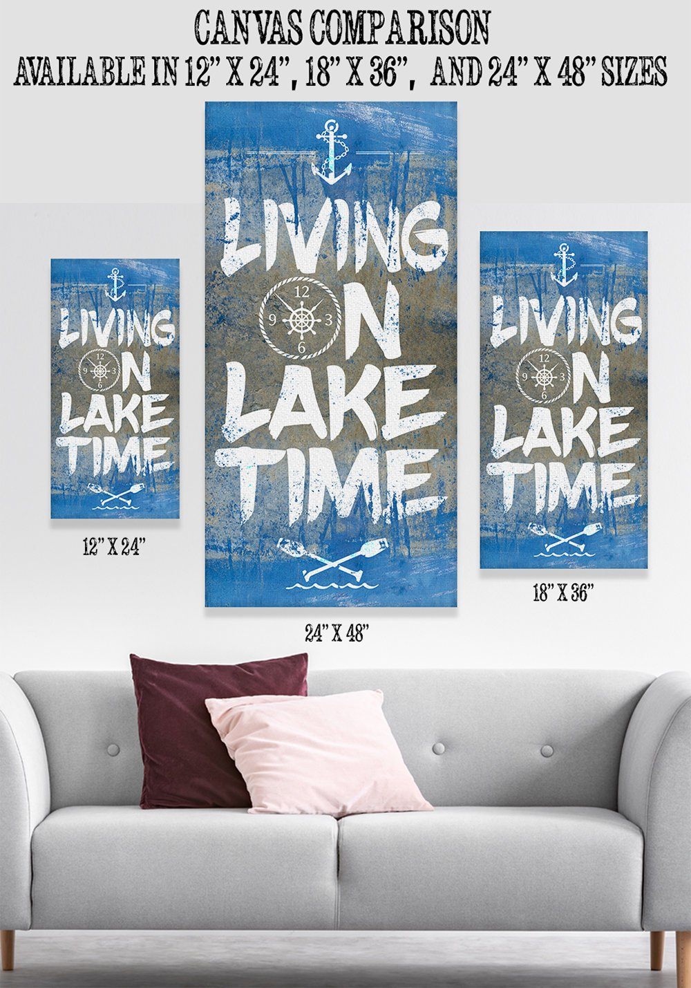 Living On Lake Time - Canvas