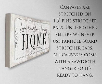 Love Builds A Happy Home - Canvas