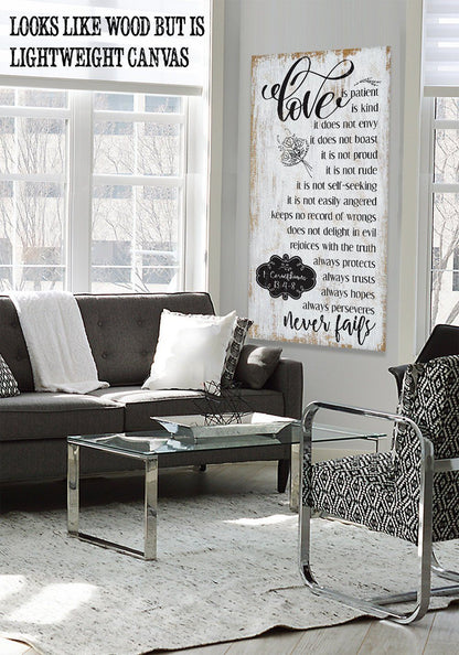 Love Is Patient - Vertical - Canvas