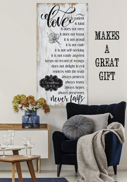 Love Is Patient - Vertical - Canvas
