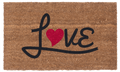 Love Heart Red & Black Vinyl Coir Doormat