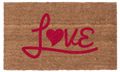 Love Heart Coco Red Vinyl Coir Doormat