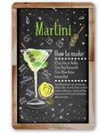 Martini Bar Recipe - Metal Sign