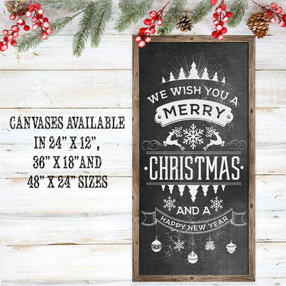 Merry Christmas Happy New Year - Canvas