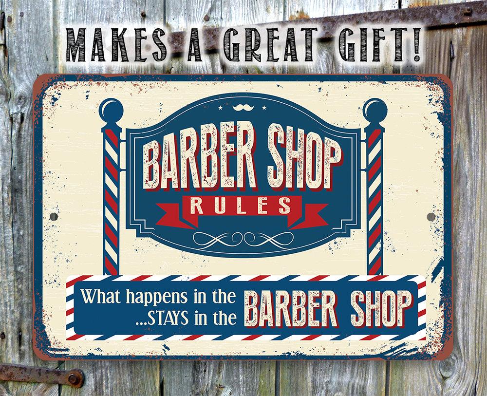 Barber Shop Rules - Metal Sign