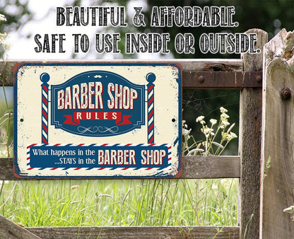 Barber Shop Rules - Metal Sign