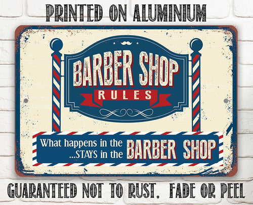 Barber Shop Rules - Metal Sign