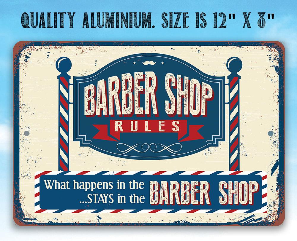 Barber Shop Rules - Metal Sign