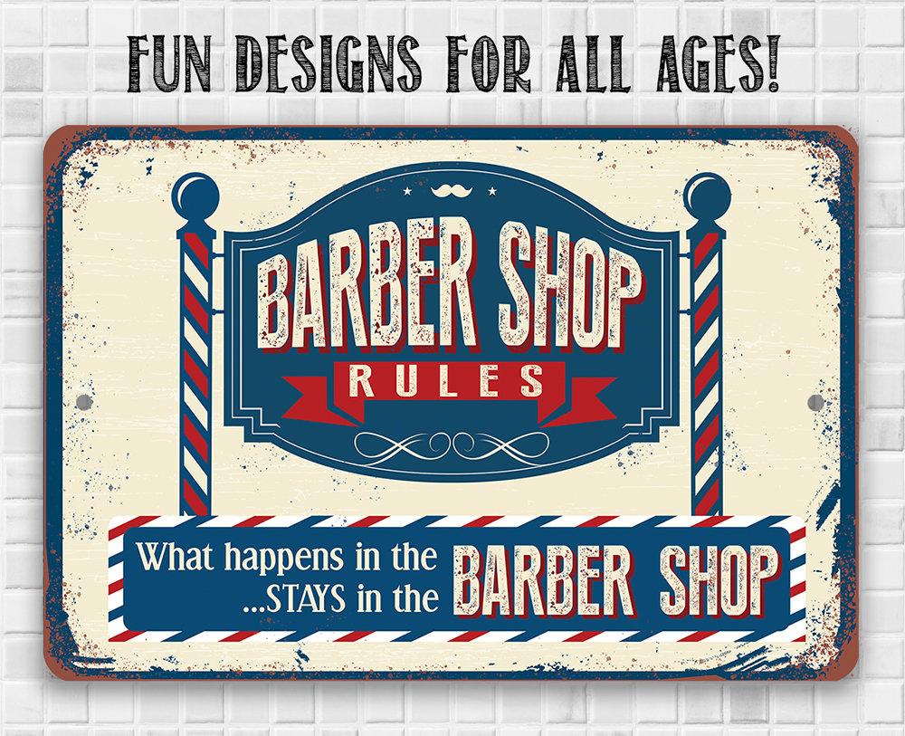 Barber Shop Rules - Metal Sign