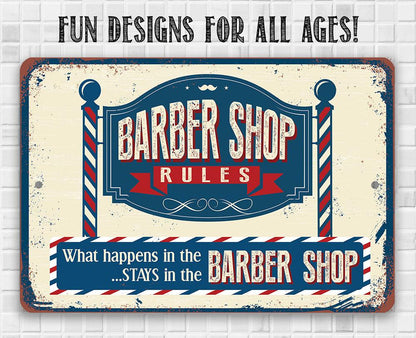 Barber Shop Rules - Metal Sign
