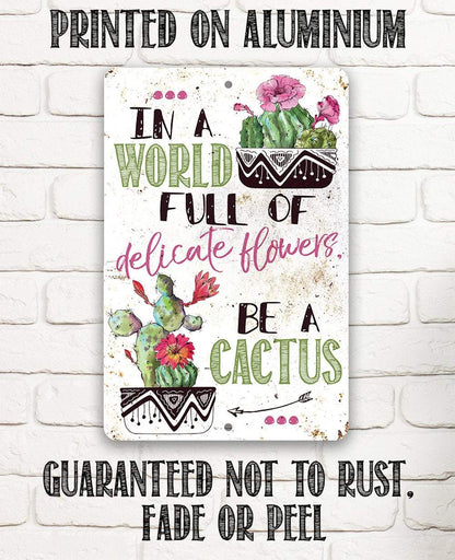 Be A Cactus - Metal Sign