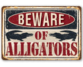 Beware of Alligators - Metal Sign