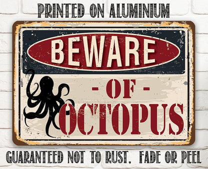 Beware of Octopus - Metal Sign