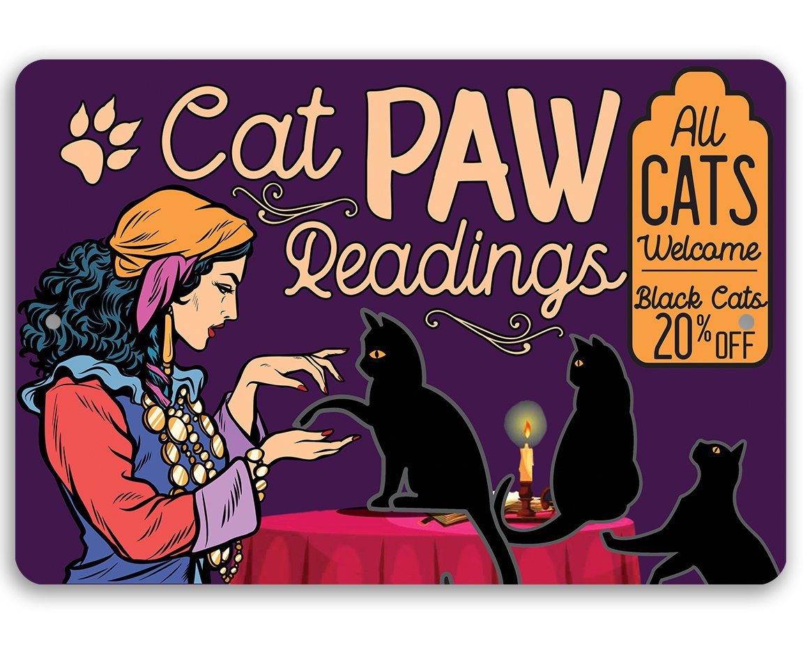 Cat Paw Readings - Metal Sign