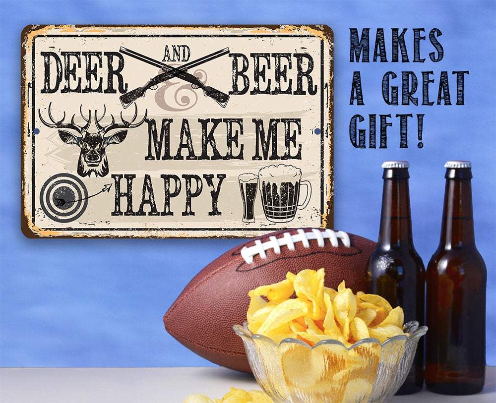 Deer and Beer - Metal Sign
