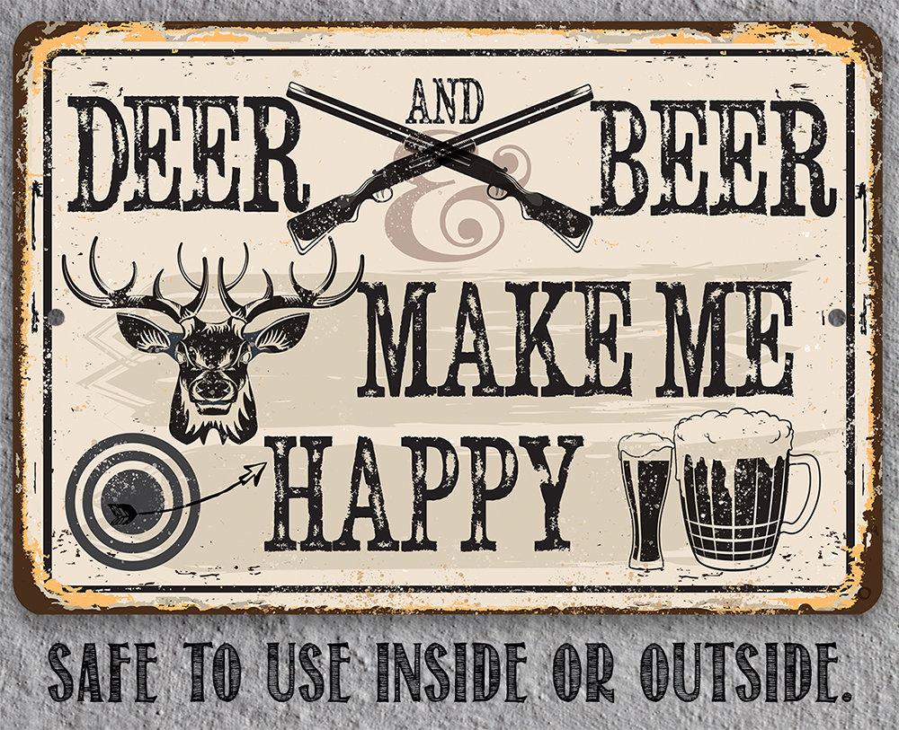 Deer and Beer - Metal Sign
