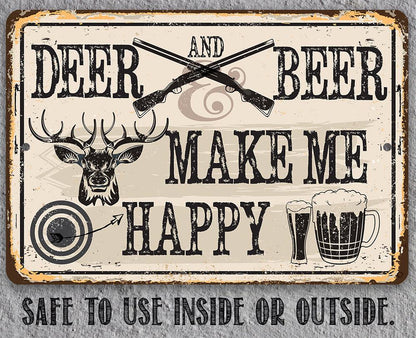 Deer and Beer - Metal Sign