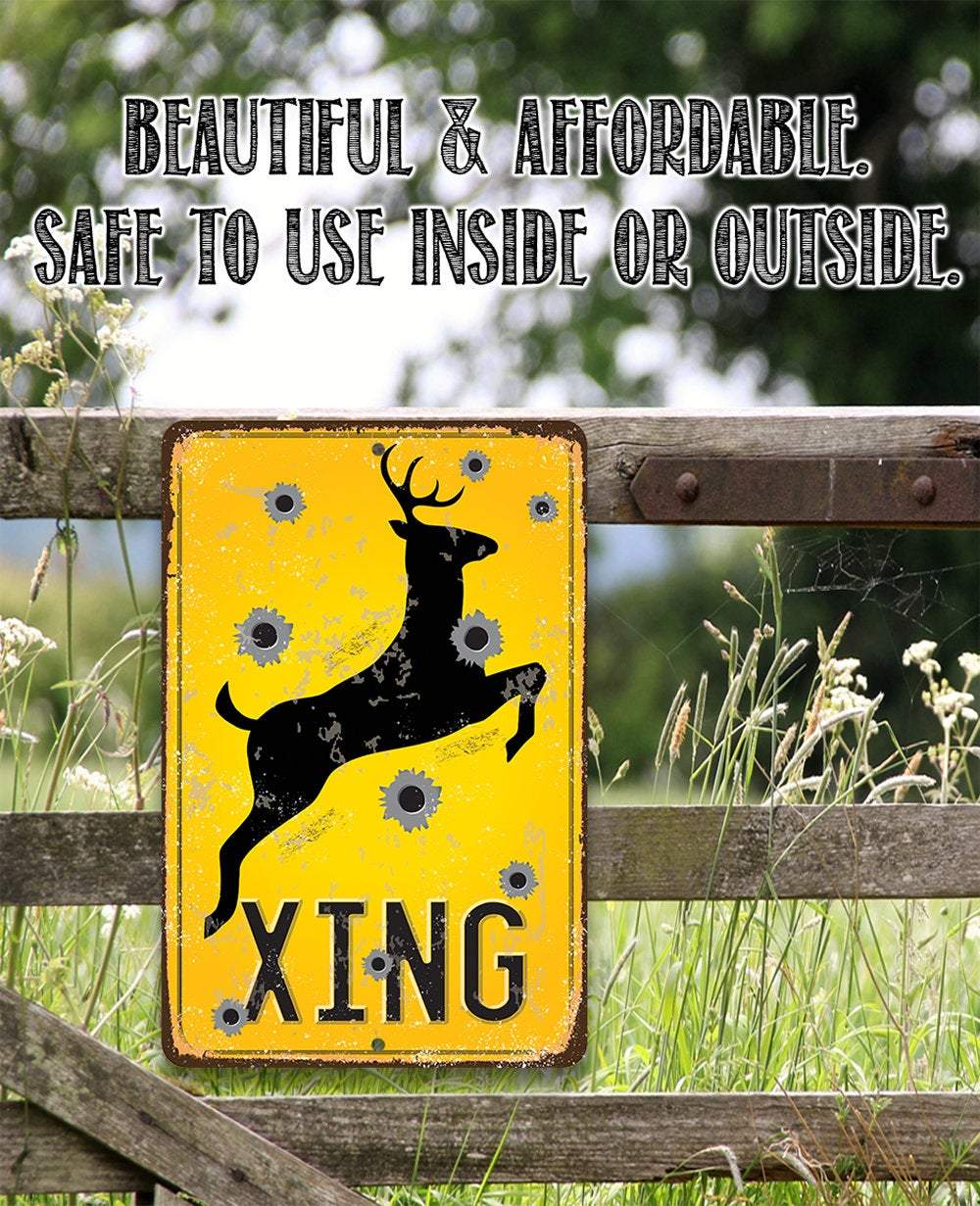 Deer Xing - Metal Sign
