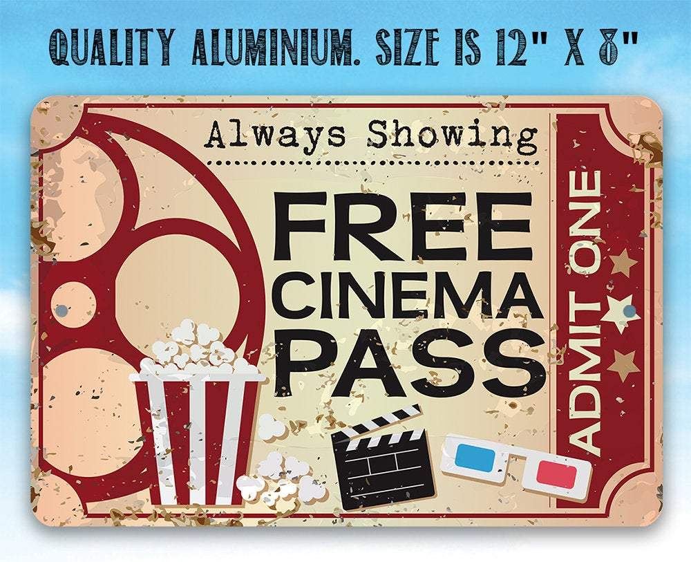 Free Cinema Pass - Metal Sign