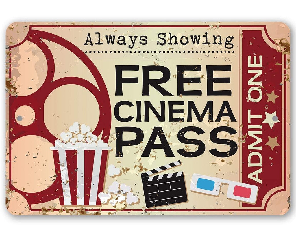 Free Cinema Pass - Metal Sign