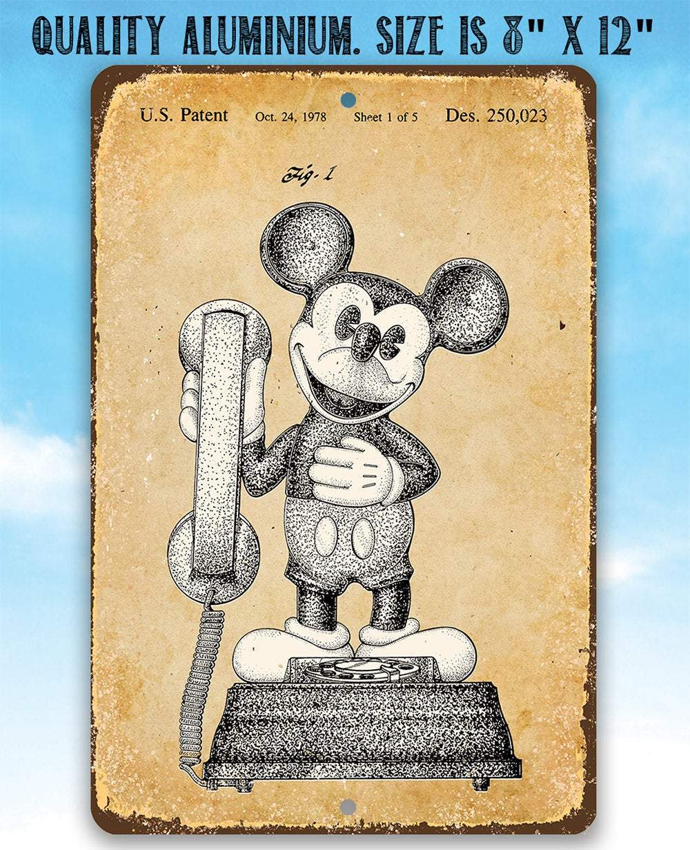 Mickey Mouse Phone - Metal Sign
