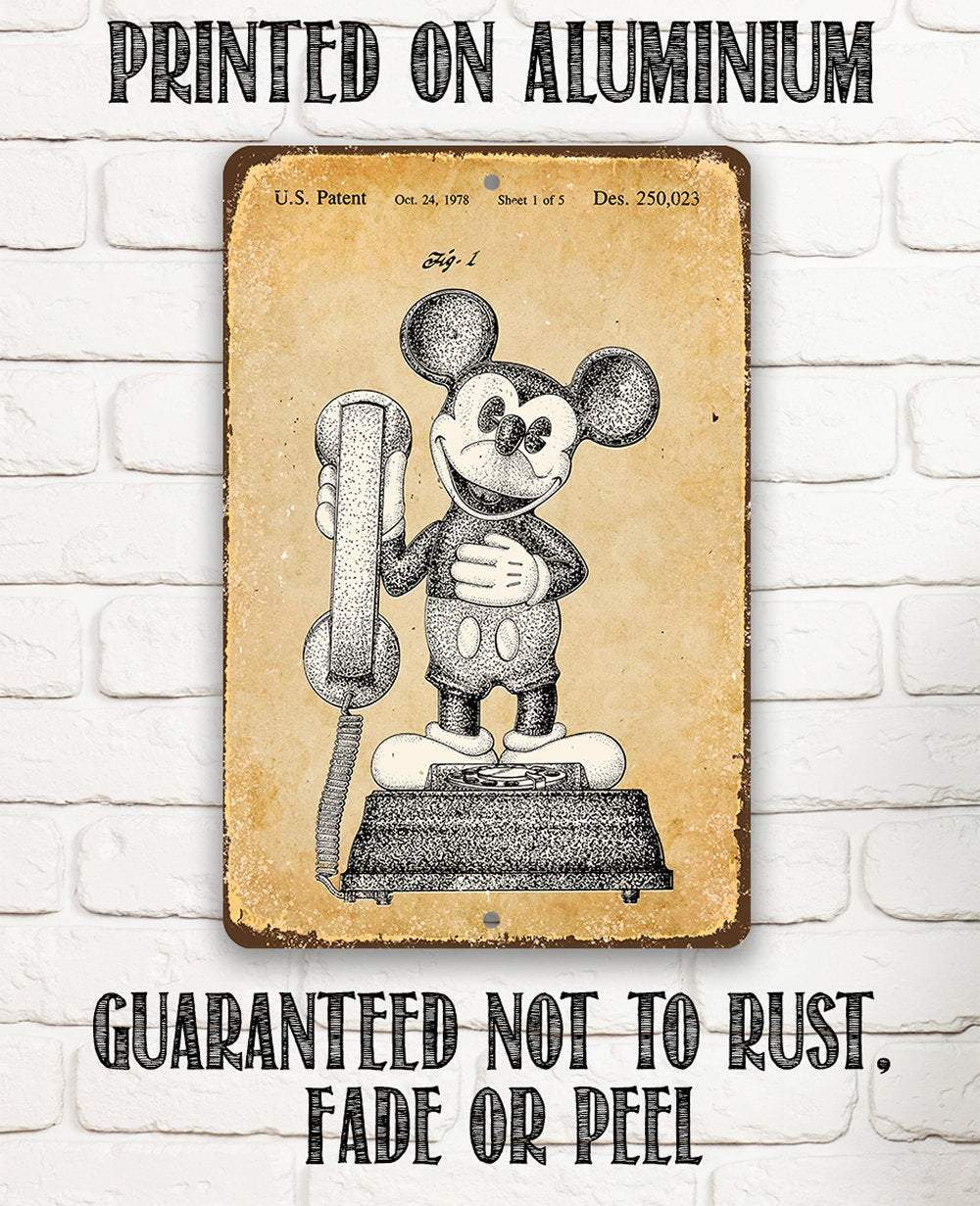 Mickey Mouse Phone - Metal Sign
