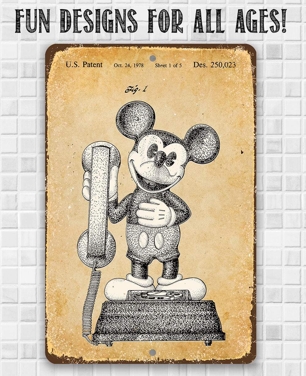 Mickey Mouse Phone - Metal Sign