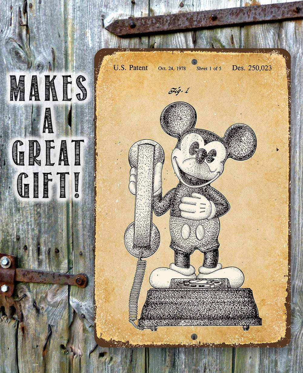 Mickey Mouse Phone - Metal Sign