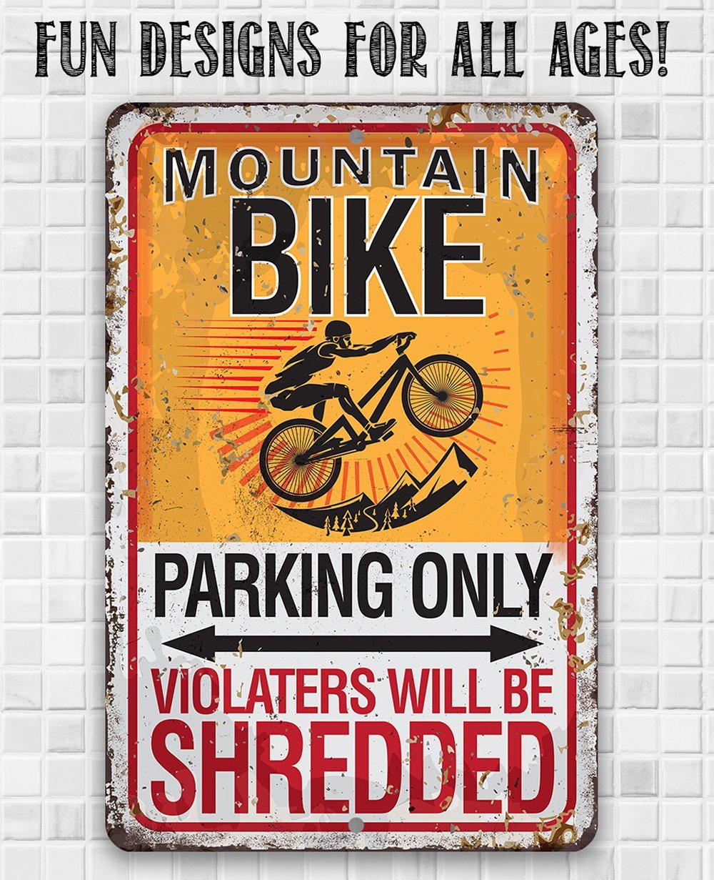 Mountain Bike Parking - Metal Sign