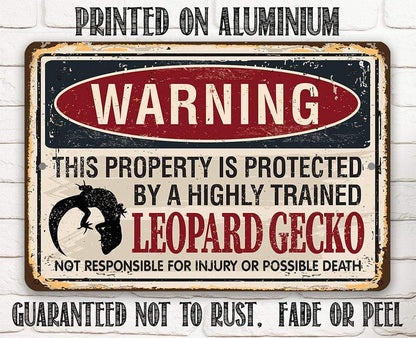 Property Protected By Leopard Gecko - Metal Sign