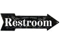 Restroom Wood - Directional Arrow - Metal Sign