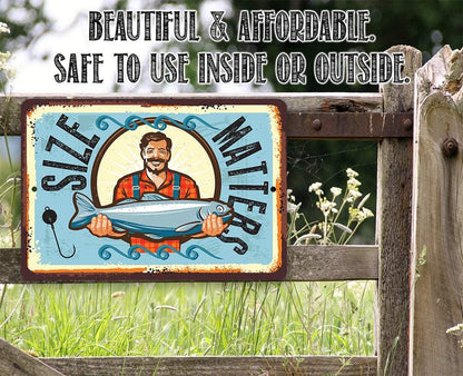 Size Matters Fishing - Metal Sign