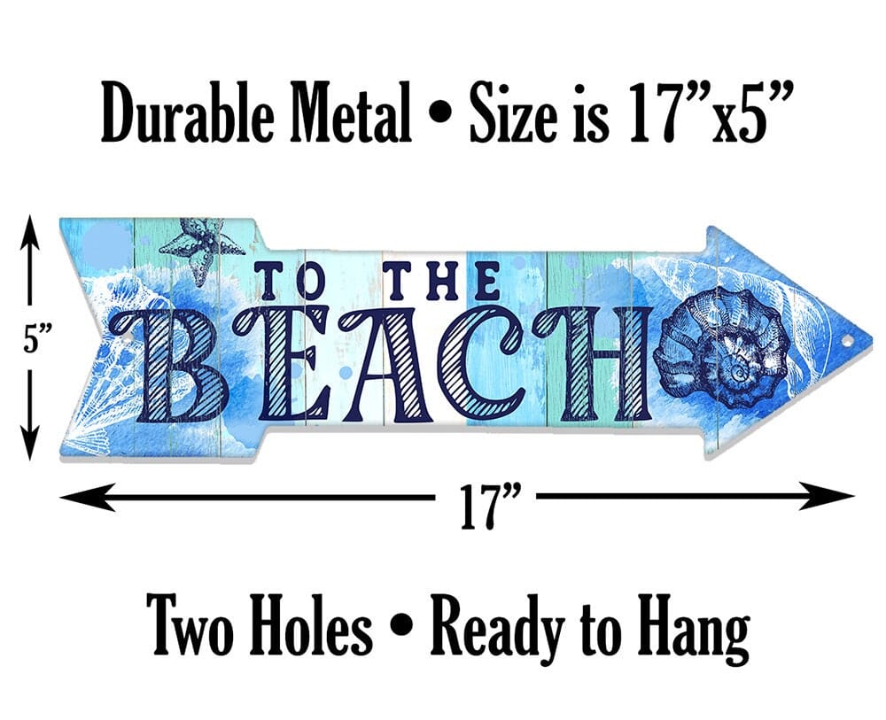 To The Beach Metal Arrow - Directional Arrow - Metal Sign